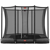 BERG Trampolin InGround rechteckig 280 x 190 cm grau mit Sicherheitsnetz Comfort Ultim Favorit