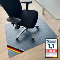 Bodenschutzmatte Viking Bürostuhl Unterlage aus Polyester 100 x 120 cm Silbergrau