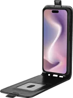 Für Apple iPhone 16 Flip Handy Tasche Hülle Cover Schutz Case Schwarz