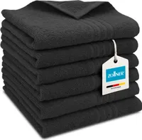 Gästehandtücher 6er Set, Baumwolle, 40x60 cm, schwarz