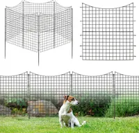 COSTWAY 5 Stück dekorativer Gartenzaun, 98 cm hoher Steckzaun Metall, Tierbarriere für Hunde, Landschaftszaun für Blumenbeet, Dekozaun, Teichzaun rostfrei, Schwarz