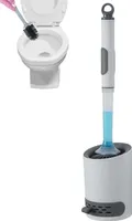 WC Bürste Mit Toilettenreinigungsflüssigkeitsrohr,Langer Stiel Toilettenbürste und Schnell Trocknendem Haltersatz