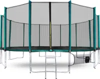 Aga SPORT PRO Trampolína 518 cm Tmavě zelená + ochranná síť + žebřík + kapsa na obuv