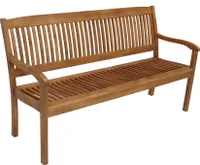 DEGAMO Gartenbank Holzbank Parkbank Bank MARACANA 3-sitzer 157cm, Holz Akazie geölt