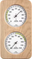 TFA Dostmann 40.1057 Helsinki Sauna Thermometer Hygrometer mit Haar-Synthetik-Werk und massivem Holzrahmen aus Eiche