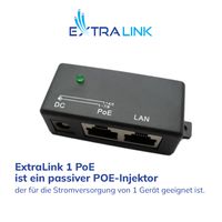 Extralink 1 Port PoE Injektor Passiver Power over Ethernet Adapter LED Fast Ethernet
