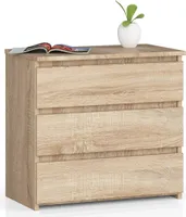Nachttisch AKORD CL3 in der Farbe Sonoma-Eiche mit 3 Schubladen B60 x H57 x T35 cm