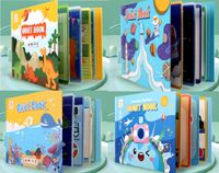 Montessori Quiet book -sticker book -Tichá knižka - sada 4 tichých knižiek (dinosauri, cestovanie, podmorský svet, vesmír)