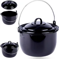 Gusseisen-Kessel Feuertopf Feuerkessel Kessel emailliert mit Deckel 20 cm 3,8 L