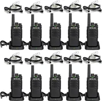 Retevis RT668 dvoupásmová rádiová souprava s náhlavní soupravou, dobíjecí vysílačkou, 16kanálovým CTCSS/DCS TOT skenováním VOX Squelch, dvoupásmovým rádiem pro staveniště školních společností (černá, 10 kusů)