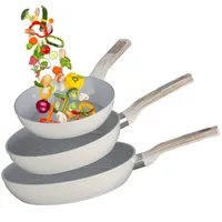 Pfannenset Pfanne Ø20/24/28cm,3TLG Bratpfanne beschichtete Pfanne Induktion für alle Herdart