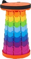 Tragbarer Klappstuhl Höhenverstellbar Hocker Klapphocker Teleskop Schemel für Camping Bunt
