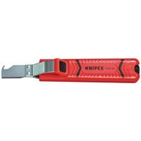 Knipex 162-0165SB Kabelmesser 165mm SB mit Hakenklinge, 8-28mm, grausilber/rot