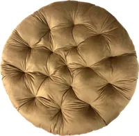 Kissen für Hängesessel, Hängestuhl - Runde Sitzkissen mit Silikonfaser - Kissen für Hängeschaukel aus Samtstoff - Hängesitz - Beige - Indoor & Outdoor - Dekokissen für Allergiker