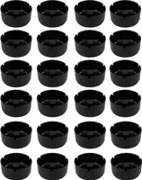 24x Aschenbecher aus Melamin schwarz in 10 cm Durchmesser