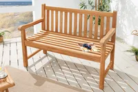 riess-ambiente Outdoor Gartenbank EMPIRE TEAK 120cm natur Massivholz Sitzbank Holzbank Bank