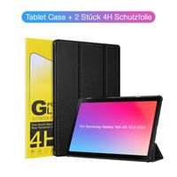 Schutzhülle + 2x 4H Displayfolie für Samsung Galaxy Tab A8 10.5 2021 Cover Case Schutz Tablet Farbe: Schwarz