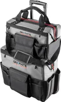 GRAPHITE Werkzeugrucksack Werkzeugtasche Rucksack Handwerker - große Rolltasche mit Henkel + mittelgroße Top-Tasche