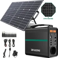 BEAUDENS Tragbarer Stromerzeuger , 150W Tragbare Powerstation 166Wh LiFePO4 Batterie Backup Solarspeicher Mit 100W Solar Panel für Stromausfall zu Hause, Autoreisen, Netzunabhängig, Stromausfälle