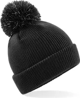 Beechfield Kinder Reflective Beanie mit Bommel RW5800 (Einheitsgröße) (Schwarz)