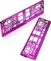 baytronic Kennzeichenhalter pink chrom 2er Set