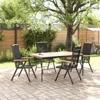 vidaXL Gartenstühle Klappbar 4 Stk. Aluminium und Textilene Schwarz