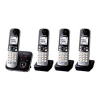 Panasonic KX-TG6824GB - telefon DECT - 120 záznamů - identifikace volajícího - černý - stříbrný
