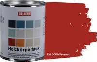 OELLERS Heizkörperlack DIY 1L RAL 3000 Feuerrot Heizungsfarbe Heizungslack Heizkörperfarbe