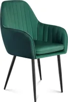 MARK ADLER Prince 6.0 | Esszimmerstühle Küchenstuhl Wohnzimmerstuhl Polsterstuhl Design Stühle | Armlehnen Rückenlehne | Samt | Metallbeine | Grün