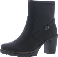 Rieker Damen Stiefelette Blockabsatz Reißverschluss mandelförmige Spitze Y2558, Größe:39 EU, Farbe:Schwarz