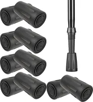 10x Nordic Walking Pads Rund Gummipads Gummipuffer Tipps für Trekkingstöcke Ersatzfüße Schwarz 5 Paar