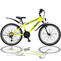 24 Zoll Fahrrad MTB mit Beleuchtung und SHIMANO 21-Gang Schaltung Gelb