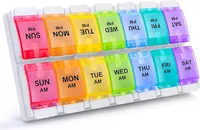 MODFU Pillendose Tablettenbox für 7 Tage, je 3 Fächer pro Tag, Pillendose