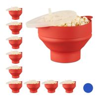 relaxdays 10 x Popcorn Maker Silikon rot