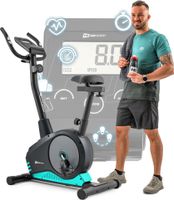 Hop-Sport Heimtrainer HS-2080 Spark Ergometer Fitnessbike Pulsmessung Computer Flaschenhalter Fitnessgerät Türkis
