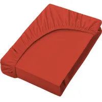 Jersey Spannbettlaken Spannbetttuch, 100% Baumwolle, 120x200cm, Rost rot