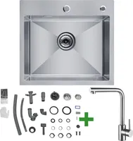 Cecipa Edelstahl Küchenspüle mit Siphon Einbauspüle Edelstahlspüle Spülbecken mit Küchenarmatur