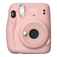 instax mini 11 Sofortbildkamera, Blush-Pink inkl. Batterien + Trageschlaufe + 2 Shutter Button