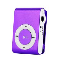 Mini MP3 Player tragbarer TF -Kartensteckplatz Metal Clip USB Sport Digital Music Walkman zum Laufen-Lila