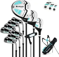 COSTWAY kompletná pánska sada golfových palíc, 15-dielna sada golfových palíc pre pravákov s 1 driverom a 3 fairway a 4 hybridmi a 6/7/ 8/9/ P železami a putterom