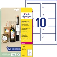 Avery Zweckform T2001-10 Anhänger, 90 x 50 mm, beidseitig beschichtet, 100 Stück / 10 Bogen