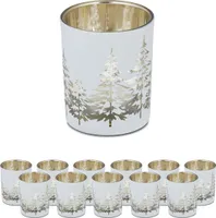 relaxdays Teelichthalter Tannenbaum 12er Set