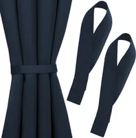 Blumtal Raffhalter für Vorhänge 2er-Set Dunkelblau - Vorhang Raffhalter 72x5 cm - waschbare Gardinenhalter blickdicht