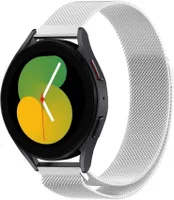 Strap-it Milanese Armband - Kompatibel mit Samsung Galaxy Watch 5 Armband 40mm Edelstahl Armband mit Magnetverschluss - Ersatzarmband - Hochwertiges Material - für Smartwatch 20mm Armband Silber