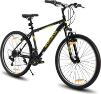 HILAND Mountainbike 26 Zoll MTB Herren Damen, mit 21 Gang Shimano, V-Bremse, Hardtail Fahrrad, Schwarz