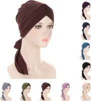 Muslim Kopftuch, Damen Stirnband Bandana Kopftücher, Einfarbiges Turban Kaffee