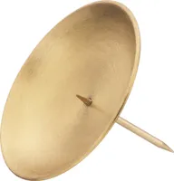 4 Kerzenstecker, Kranzteller Gold matt 12 cm, mit abschraubbaren Dorn