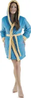 Kos Bademantel S blau/vanille Polyester Sherpa-Fleece 260g/m² Kapuze kurz