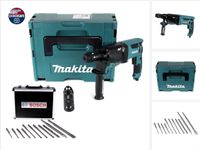 Makita HR 2631 FTJ Kombihammer 800 W SDS Plus + Schnellspannbohrfutter + Bohrer und Meißel Set 11 tlg. PGM  + Makpac