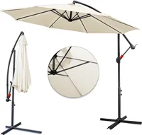 Fiqops 3.5m Sonnenschirm Gartenschirm Balkonschirm UV40+ Ampelschirm，Beige
